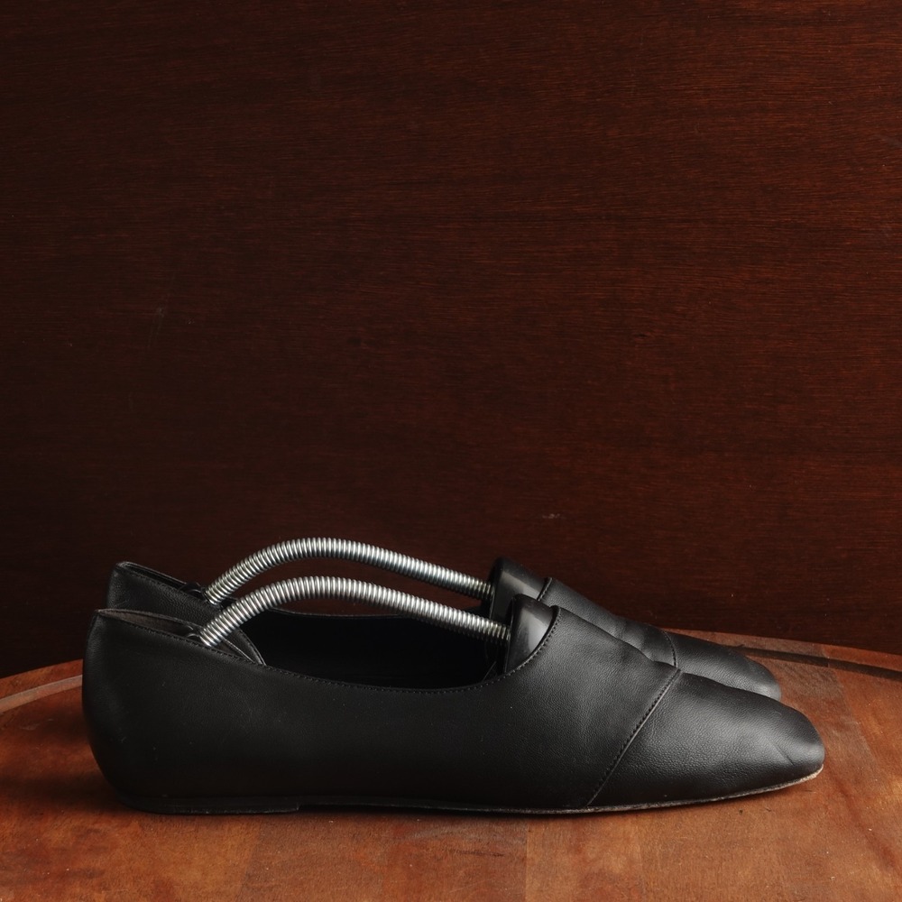 Vince Flats Womens Size 9M Black D'Orsay Leather Slip On Minimalist Casual Shoes